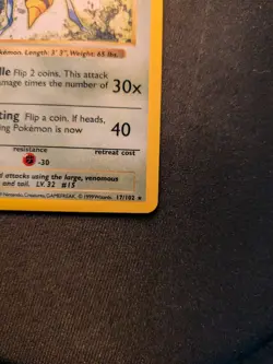 NM Beedrill *1ST EDITION* Base Set SHADOWLESS 17/102 Rare vintage (1999) Pokemon - Image 5