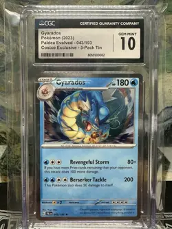 Gyarados 043/193 Costco Exclusive CGC 10 2023 Pokemon 5-Pack Mini Tin Low Pop - Image 1