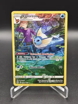 Pokemon TCG, Vaporeon TG02/TG30, Brilliant Stars, Trainer Gallery Ultra Rare, LP - Image 1