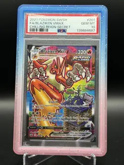 Pokemon TCG Blaziken VMAX Alt Art Secret 201/198 Chilling Reign PSA 10 ENG - Image 1
