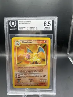 The Pokemon Company 1999 Base Set Unlimited Charizard 4/102 Holo BGS 8.5 - Image 1