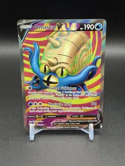 Omastar V 174/195 Full Art Ultra Rare Holo Silver Tempest Pokemon TCG - Image 1