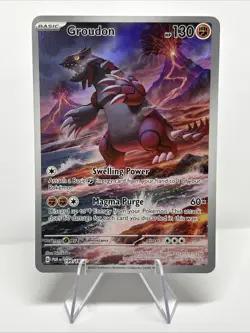 Pokemon Groudon 199/182 SV04: Paradox Rift Holo NM Illustration Rare - Image 1