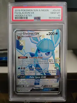 2019 Pokemon Hidden Fates Shiny Vault Glaceon GX SV55/SV94 PSA 10 - Image 3
