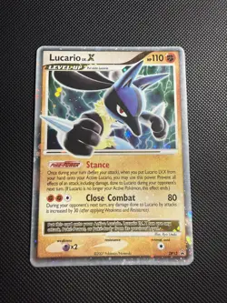 2007 Pokemon Diamond & Pearl Lucario LV. X #DP12 Holo Black Star Promo LP - Image 1