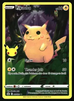 PIKACHU 005/025 HOLO RARE CELEBRATIONS POKEMON NEAR MINT - Image 1