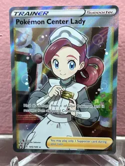 Pokemon Center Lady (Full Art) 185/185 Swsh04: Vivid Voltage Holo - Image 1