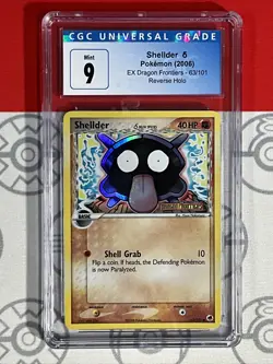 CGC 9 2006 Pokemon Shellder Reverse Holo EX Dragon Frontiers 63 Mint PSA 7036 - Image 1