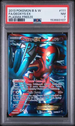2013 POKEMON BLACK & WHITE PLASMA FREEZE #111 FULL ART/DEOXYS EX PSA 7 - Image 1