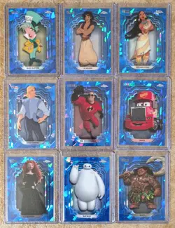 Lot of (20) 2024 Topps Chrome Sapphire Disney Blue Base Cards: *READ: Aladdin* - Image 1