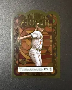 1997 Topps #GH5 Gallery of Heroes Cal Ripken Jr. Die-Cut Stained Glass Insert NM - Image 2
