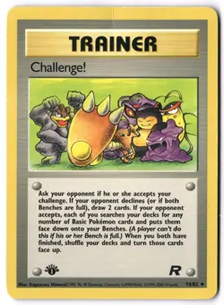Pokemon Card - Challenge! 74/82 1st Edition Uncommon - Team Rocket - DMG Crease - Image 1