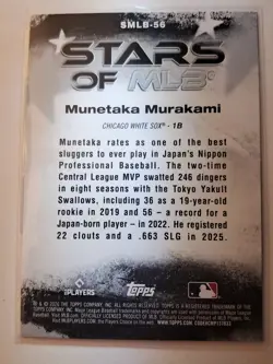 Topps Stars of MLB Munetaka Murakami White Sox Rookie #SMLB-56 Series 2 - Image 5