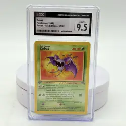 Pokemon TCG Zubat 1st Edition Fossil 57/62 Non-Holo CGC 9.5 MINT+ 1999 Card - Image 1