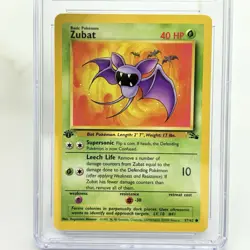 Pokemon TCG Zubat 1st Edition Fossil 57/62 Non-Holo CGC 9.5 MINT+ 1999 Card - Image 2