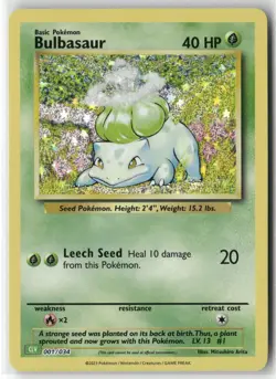 Bulbasaur 001/034 Holo Classic Collection Trading Card Game Classic Pokemon NM - Image 1
