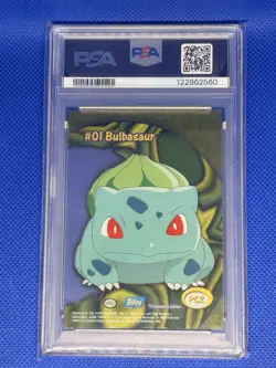 PSA 10 GEM MINT Pokemon Bulbasaur Topps Clear Card PC2 2000 TV Animation - Image 2
