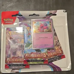 Pokemon TCG Paldea Evolved 3-Pack Booster Blister w/ Tinkatink Promo - Image 1