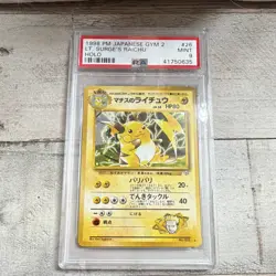 Pokemon TCG Lt. Surge's Raichu Challenge from the Darkness Holo PSA 9 (1998) - Image 1