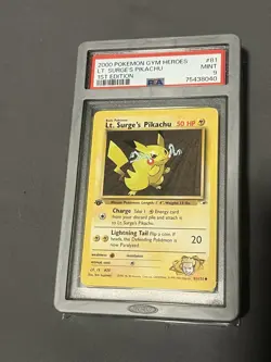 Pokemon 2000 Gym Heroes Lt. Surge's Pikachu 1st Edition #81/132 PSA 9 Mint - Image 1