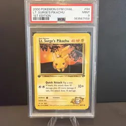 2000 Lt. Surge’s Pikachu 1st Edition #84 PSA 9 Mint Gym Challenge Pokemon - Image 1