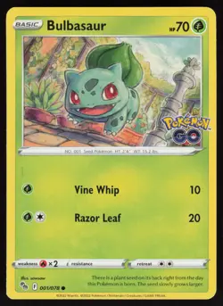 Bulbasaur Common Pokemon GO 001/078 NM - Image 1