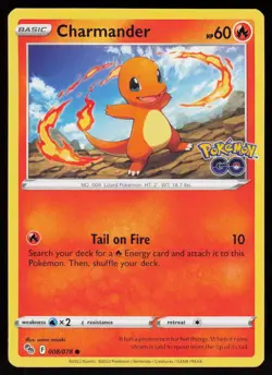Charmander Common Pokemon GO 008/078 NM - Image 1