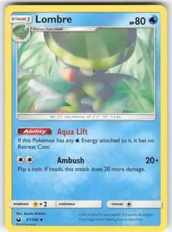 Lombre 37/168 Uncommon Celestial Storm Pokemon Near Mint - Image 1