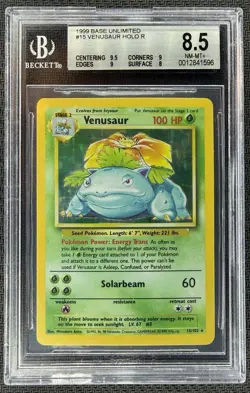 1999 Pokemon Base Set Unlimited Venusaur Holo Rare 15/102 BGS 8.5 - Image 1