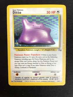 WOTC Pokemon Ditto 3/62 Fossil Holo Rare English 50 HP 1999 Unlimited - Image 1
