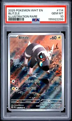Pokemon TCG - Blitzle 114/086 - Illustration Rare - White Flare - PSA 10 - GEM - Image 1