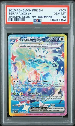 2025 POKEMON PRE EN-PRISMATIC EVOLUTIONS #169 TERAPAGOS EX PSA 10 - Image 1