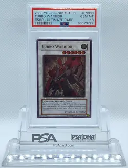 YUGIOH 1ST ED CSOC-EN038 TURBO WARRIOR ULTIMATE PSA 10 GEM MINT #68523722 POP 5 - Image 1