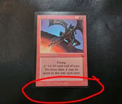 Fire Drake OFF CENTER MISCUT Magic The Gathering MTG The Dark Card LP - Image 1