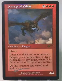 Scourge of Valkas (Retro Frame) -MTG FOIL- Secret Lair Festival in a Box SLD -NM - Image 1