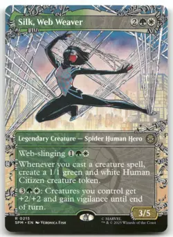 Silk, Web Weaver BORDERLESS R Marvel's Spider-Man 215 MTG NM X1 - Image 1