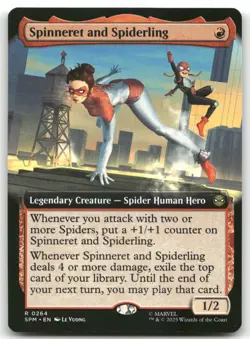 Spinneret and Spiderling EXTENDED ART R Marvel's Spider-Man 264 MTG NM X1 - Image 1
