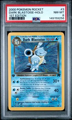 2000 POKEMON ROCKET 1ST EDITION #3 DARK BLASTOISE-HOLO PSA 8 - Image 1