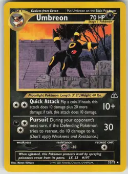 Pokemon TCG Umbreon (32) Rare Neo Discovery 32/75 - Image 1