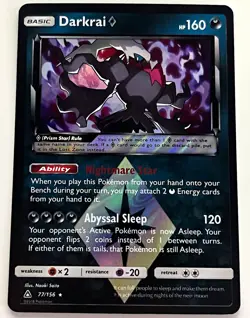 Pokemon TCG Darkrai Prism Star 77/156 SM Ultra Prism Prism Rare Holo ENG 160HP - Image 1