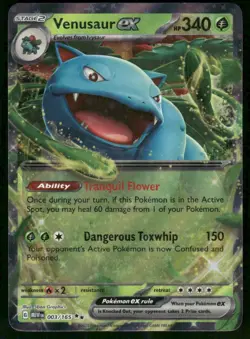 2023 Venusaur ex - 003/165 Double Rare Holo NM SV: Scarlet & Violet 151 Pokemon - Image 1