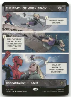 The Death of Gwen Stacy BORDERLESS R Marvel's Spider-Man 223 MTG NM X1 - Image 1