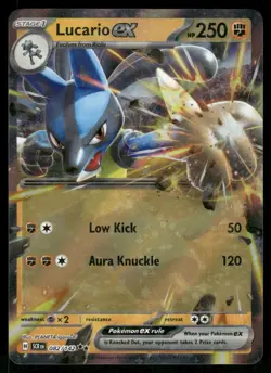 2024 Lucario ex 082/142 Double Rare Holo NM SV07: Stellar Crown Pokemon - Image 1