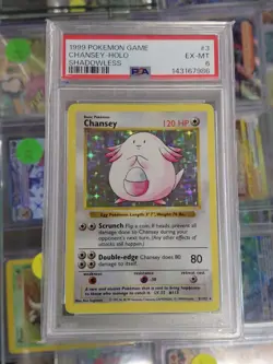 1999 POKEMON BASE SET SHADOWLESS #3 CHANSEY-HOLO PSA 6 - Image 1