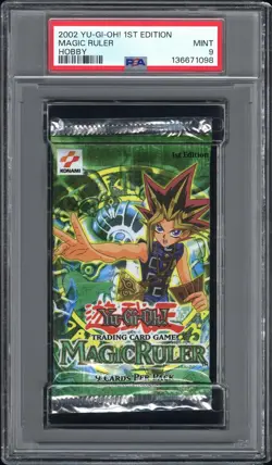 2002 Konami UD Yu-Gi-Oh Magic Ruler 1st Edition Foil Pack Hobby PSA 9 MINT - Image 1