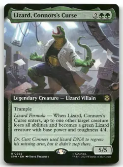 Lizard, Connors's Curse EXTENDED ART R Marvel's Spider-Man 265 MTG NM X1 - Image 1