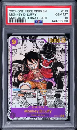 One Piece 2024 Monkey. D. Luffy OP09-119 Manga Alt Art PSA 10 Inglese - Image 1