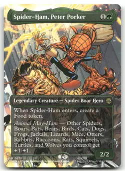 Spider-Ham, Peter Porker BORDERLESS R Marvel's Spider-Man 201 MTG NM X1 - Image 1