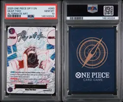 2025 ONE PIECE OP11-A FIST OF DIVINE SPEED ALTERNATE ART #080 GEAR TWO PSA 10 - Image 3