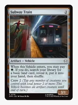 Subway Train (Spider-Man Art) | MTG Marvel Crossover | EDH Vehicle | NM - Image 1